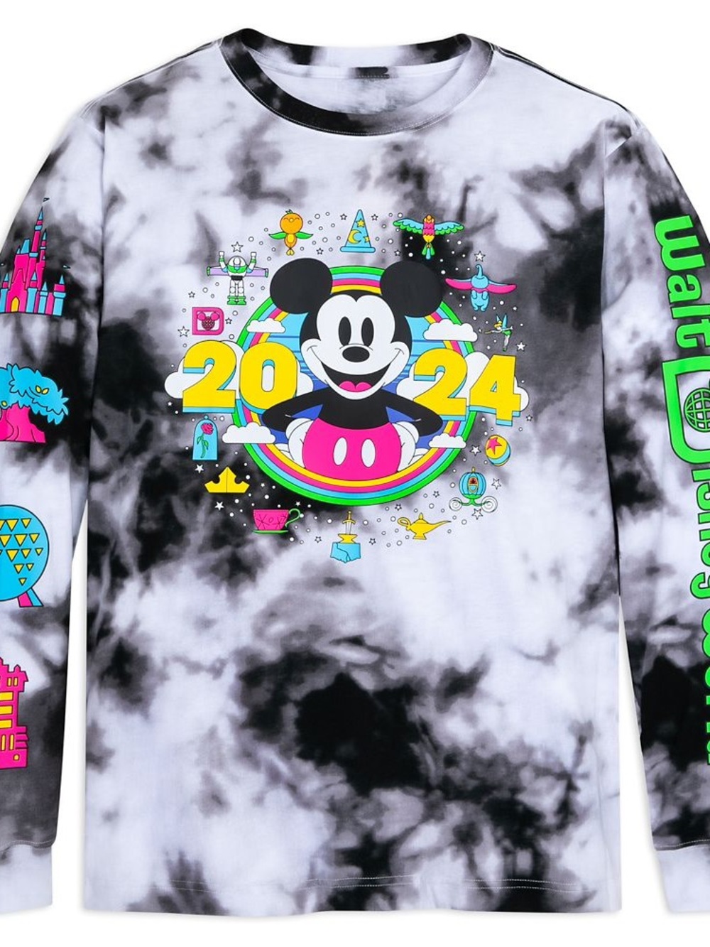 Disney Black & White Tie-Dye 2024 Mickey Mouse Spirit Jersey Sz XS